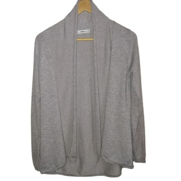 ZARA KNIT Grey Lightweight Open Front Casual Cardigan Size Medium - Picture 1 of 12